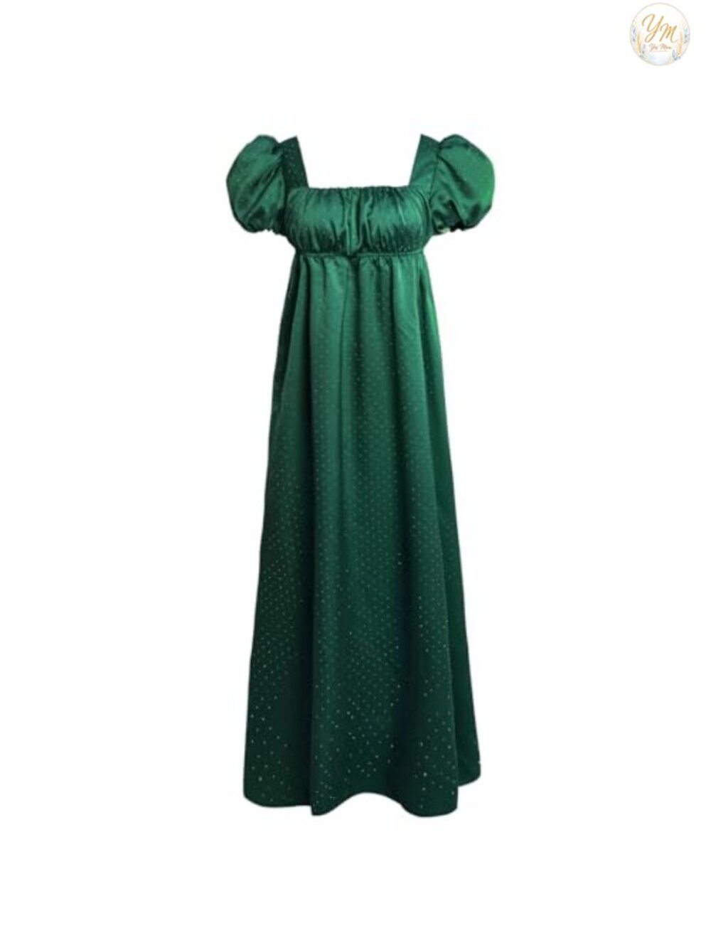 Vibsion Regency Dress Women's Satin Victorian Ball Gown with Rhinestones